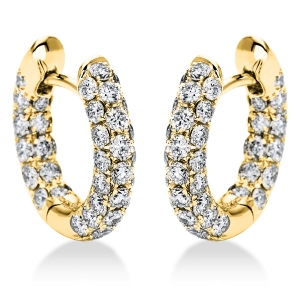 Pavé Creolen  18kt Gelbgold mit 1,46ct Diamanten