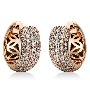 Pavé Creolen  18kt Rotgold mit 0,69ct Diamanten