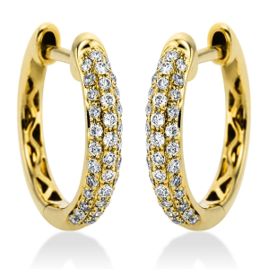 Pavé Creolen  18kt Gelbgold mit 0,21ct Diamanten