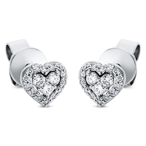 Ohrstecker 18 kt WG Herz