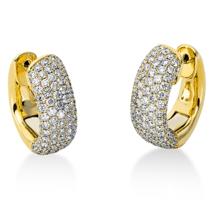 Pavé Creolen  18kt Gelbgold mit 4,73ct Diamanten