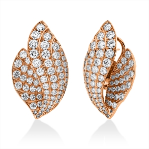 Pavé Creolen  18kt Rotgold mit 4,40ct Diamanten