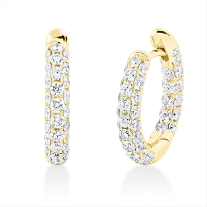 Pavé Creolen  18kt Gelbgold mit 1,74ct Diamanten