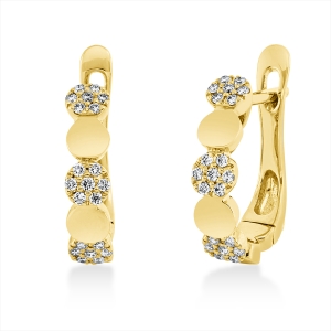 Pavé Creolen  18kt Gelbgold mit 0,15ct Diamanten