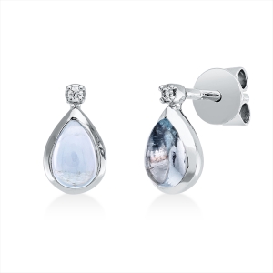 Ohrstecker Zarge 18 kt WG Tropfen