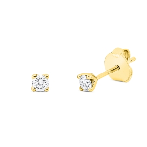Solitaire Ohrstecker 4er-Krappe 18kt Gelbgold mit 0,25ct Diamanten