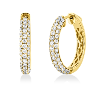 Pavé Creolen  18kt Gelbgold mit 1,11ct Diamanten