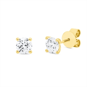 Solitaire Ohrstecker 4er-Krappe 18kt Gelbgold GIA5516857900 + GIA2526239057 mit 1,01ct Diamanten