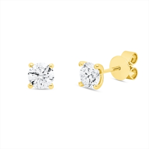 Solitaire Ohrstecker 4er-Krappe 18kt Gelbgold GIA2544386452+GIA1549715026 mit 1,40ct Diamanten