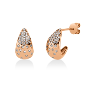 Pavé Ohrstecker  18kt Rotgold mit 0,36ct Diamanten