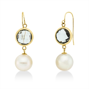 Ohrhänger  14kt Gelbgold mit Farbstein