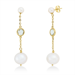 Ohrschmuck  14kt Gelbgold mit Farbstein