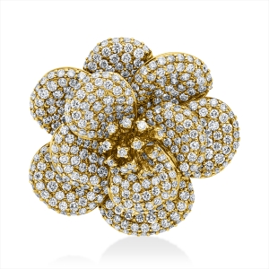 Brosche 18 kt GG Blume