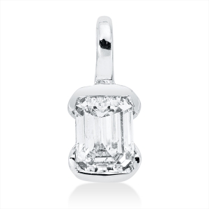 Solitaire Anhänger  18kt Weißgold mit Öse mit 0,18ct Diamanten