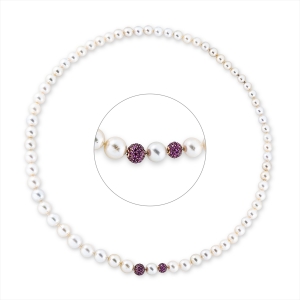 Collier  18kt Rotgold  2 x Kugelschließe mit Farbstein