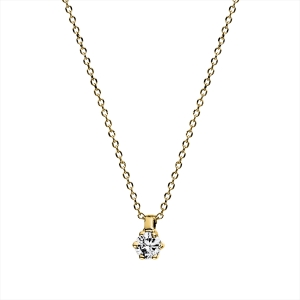 Solitaire Collier 6er-Krappe 18kt Gelbgold mit 0,05ct Diamanten