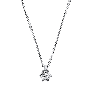 Solitaire Collier 6er-Krappe 18kt Weißgold mit 0,15ct Diamanten