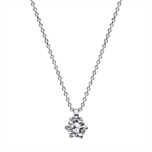 Solitaire Collier 6er-Krappe 18kt Weißgold mit 0,20ct Diamanten