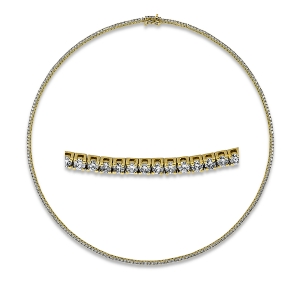 Tenniscollier 4er-Krappe 18kt Gelbgold mit 4,77ct Diamanten
