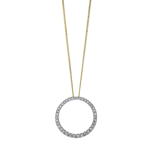 Collier 18 kt GG, Fassung rhodiniert