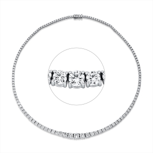 Tenniscollier  18kt Weißgold graduated mit 13,45ct Diamanten