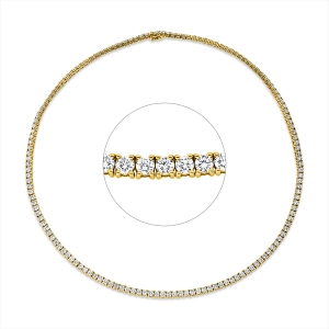 Tenniscollier  18kt Gelbgold mit 15,12ct Diamanten