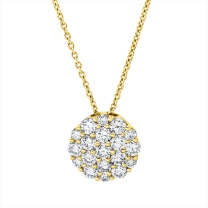 Pavé Collier  18kt Gelbgold mit ZÖ 38,5 cm mit 1,02ct Diamanten