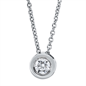 Solitaire Collier Zarge 18kt Weißgold mit ZÖ 42 cm mit 0,10ct Diamanten