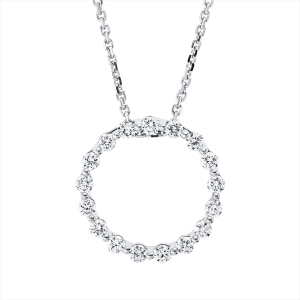 Collier 18 kt WG Kreis, mit ZÖ 42 cm