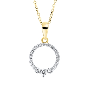 Collier 18 kt GG Kreis, Fassung rhodiniert, ZÖ 42 cm