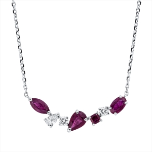 Collier 18 kt WG, mit ZÖ 41 cm