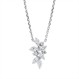 Collier 18 kt WG, mit ZÖ 40 cm + 43 cm