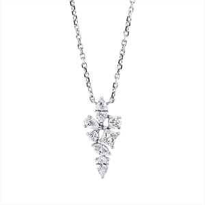 Collier 18 kt WG, mit ZÖ 40 cm + 43 cm