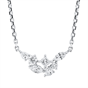 Collier 18 kt WG, mit ZÖ 40 cm + 43 cm