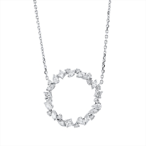 Collier 18 kt WG, mit ZÖ 40 cm + 43 cm