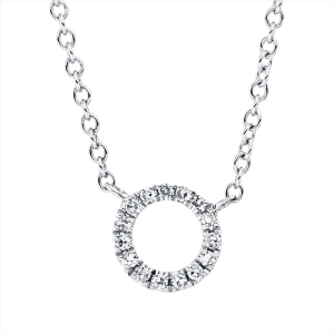 Collier 18 kt WG Kreis, mit ZÖ 43 cm + 40,6 cm