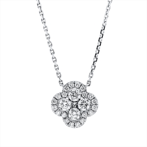 Collier 18 kt WG, mit ZÖ 40 cm + 43 cm