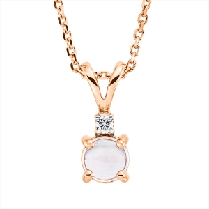Collier 4er-Krappe 18 kt RG, Fassung rhodiniert, ZÖ 42 cm