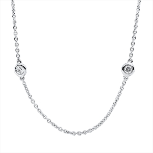 Collier Zarge 18 kt WG, mit ZÖ 40 cm + 43 cm