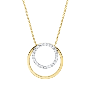 Collier 18 kt GG, Fassung rhodiniert