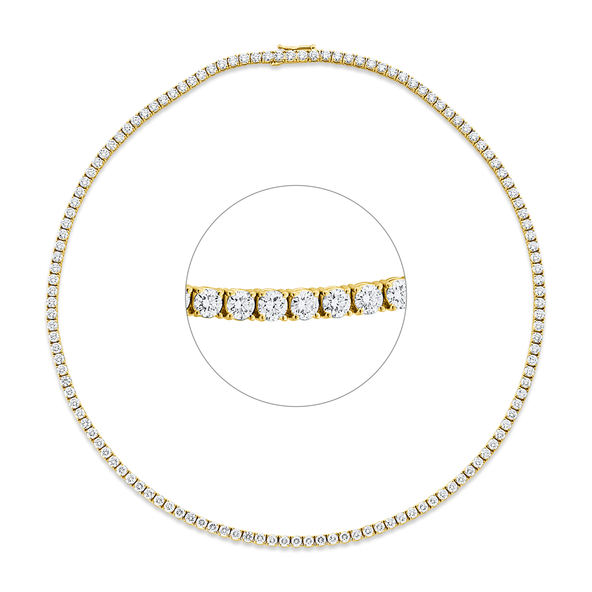Tenniscollier 4er-Krappe 18kt Gelbgold Premium Edition mit 11,76ct Diamanten