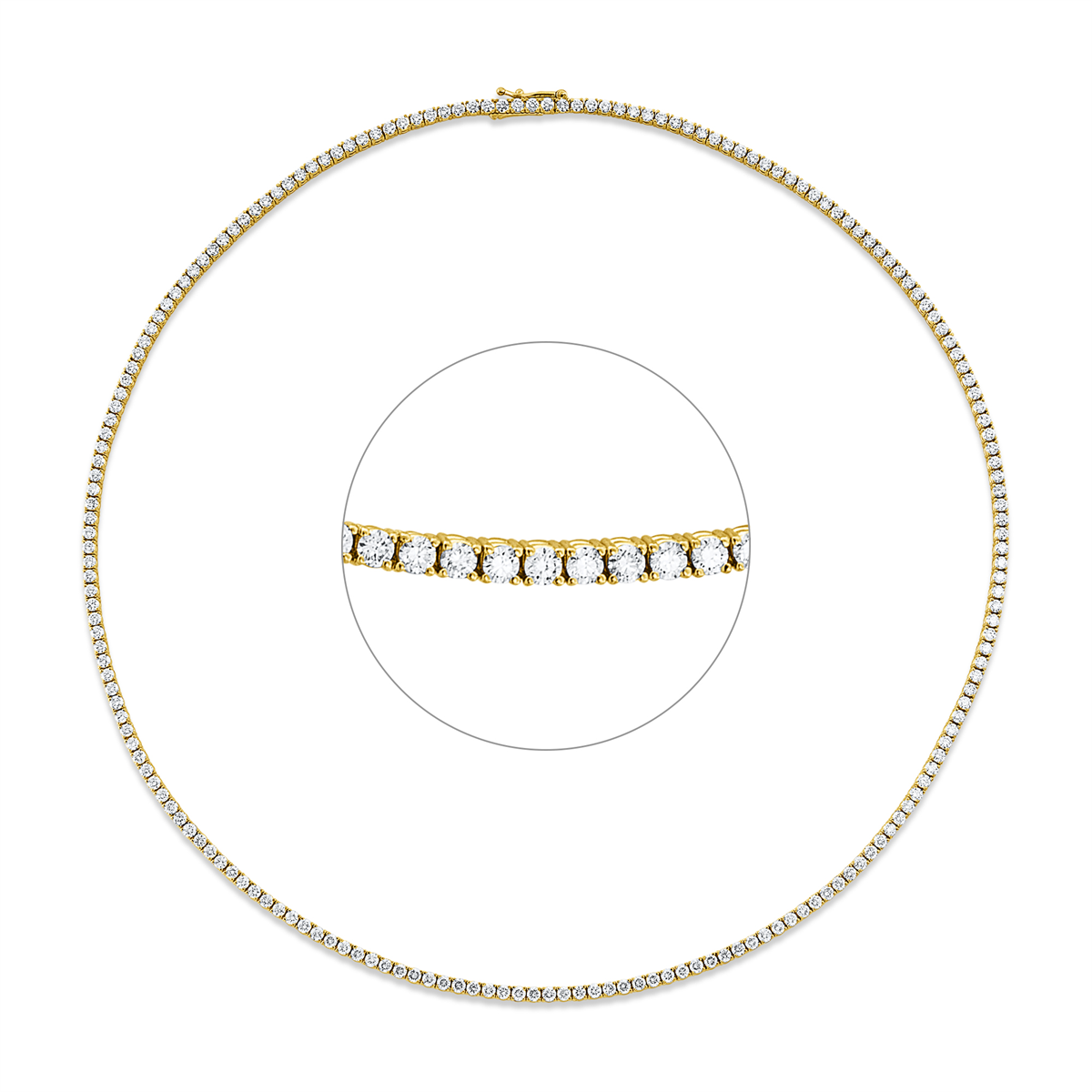 Tenniscollier 4er-Krappe 18kt Gelbgold Premium Edition mit 5,80ct Diamanten