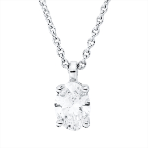 Solitaire Collier  18kt Weißgold GIA1528769515, ZÖ 42 cm mit 0,30ct Diamanten