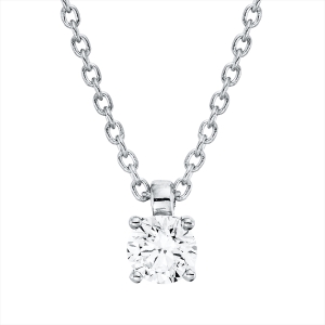 Solitaire Collier 4er-Krappe 18kt Weißgold mit ZÖ 42 cm mit 0,15ct Diamanten