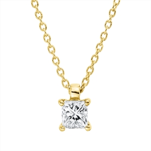 Solitaire Collier 4er-Krappe 18kt Gelbgold mit ZÖ 42 cm mit 0,26ct Diamanten