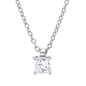 Solitaire Collier 4er-Krappe 18kt Weißgold mit ZÖ 42 cm mit 0,16ct Diamanten
