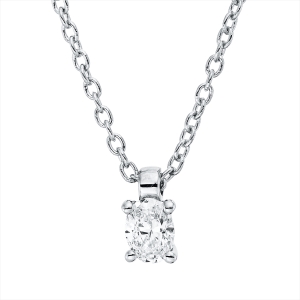 Solitaire Collier 4er-Krappe 18kt Weißgold mit ZÖ 42 cm mit 0,09ct Diamanten