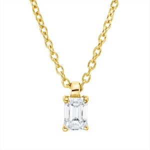 Solitaire Collier 4er-Krappe 18kt Gelbgold mit ZÖ 42 cm mit 0,16ct Diamanten