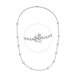 Solitaire Collier 4er-Krappe 18kt Weißgold GIA6522425753, mit ZÖ 42 cm mit 1,01ct Diamanten