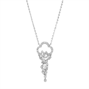 Collier 18 kt WG, mit ZÖ 41 cm,43 cm